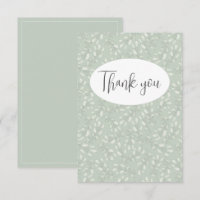 Carte de remerciement plate abstraite feuille vert