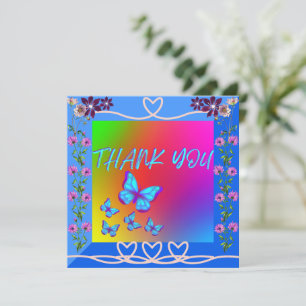 Remerciements Carte de remerciement plate de style bohème à dégr