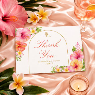 Remerciements Carte de remerciement plate d'Hibiscus tropical