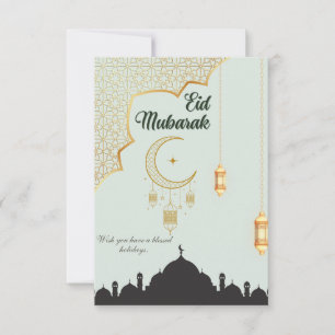 Remerciements Carte de remerciement plate Eid Mubarak 