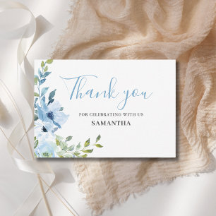 Remerciements Carte de remerciement plate pour baby shower à mot