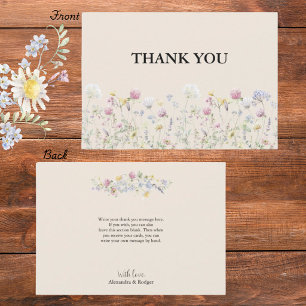 Remerciements Carte de remerciement plate pour baby shower de co