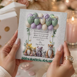 Remerciements Carte de remerciement plate pour baby shower Lavan
