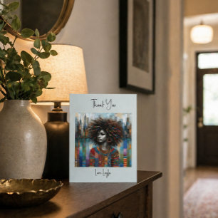 Remerciements Carte de remerciement plate pour femme africaine a