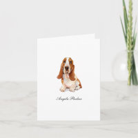 Carte de remerciement pliée aquarelle adorable Bas