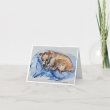 carte de remerciement pliée avec chiot sauvetage e