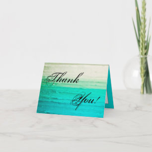 Remerciements Carte de remerciement pliée avec glaçage bleu ombr
