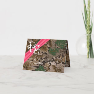 Remerciements Carte de remerciement pliée Camo rose brunissant
