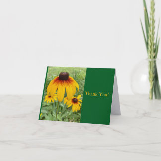 Remerciements Carte de remerciement pliée Fleur Cône Coucher de