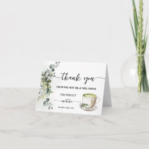 Remerciements Carte de remerciement pliée Greenery Perfect Match