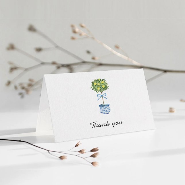 Remerciements Carte de remerciement pliée Lemon Tree (Créateur téléchargé)