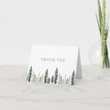Carte de remerciement pliée personnalisée Forêt à