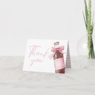 Remerciements Carte de remerciement pliée pour Baby Shower Rose