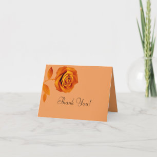 Remerciements Carte de remerciement pliée Rose orange brûlé
