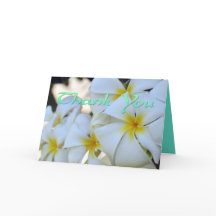 Carte de remerciement Plumeria Tropical