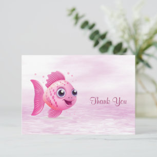 Remerciements Carte de remerciement Poisson Rose