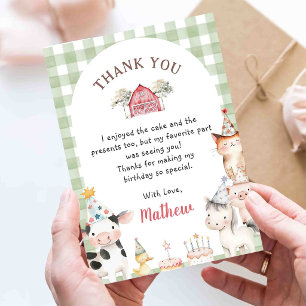Remerciements Carte de remerciement pour 1er anniversaire avec d
