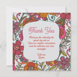 Remerciements Carte de remerciement pour 40e anniversaire Floral
