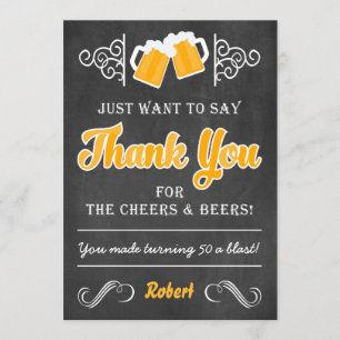Remerciements Carte de remerciement pour 50e anniversaire Cheers
