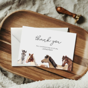 Remerciements Carte de remerciement pour anniversaire de cheval