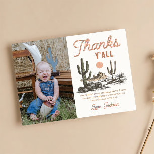 Remerciements Carte de remerciement pour anniversaire de cow-boy
