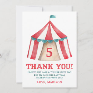 Remerciements Carte de remerciement pour anniversaire sous chapi