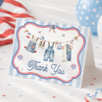 Carte de remerciement pour Baby Shower All America