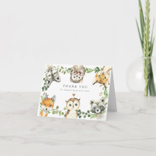 Remerciements Carte de remerciement pour Baby Shower Animaux de 