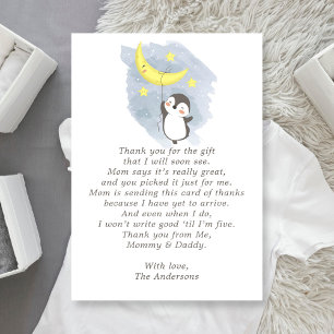 Remerciements Carte de remerciement pour Baby Shower aquarelle P
