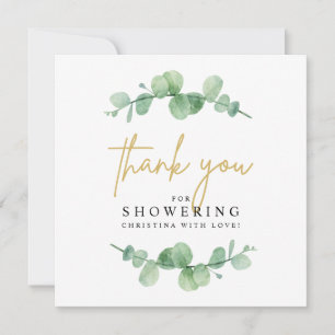 Remerciements Carte de remerciement pour baby shower au eucalypt