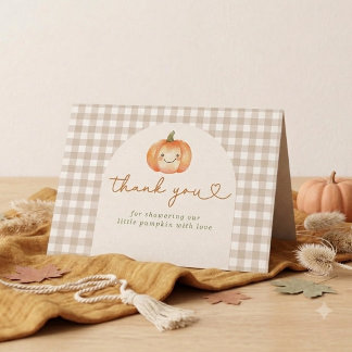 Remerciements Carte de remerciement pour Baby Shower automnal à