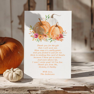 Remerciements Carte de remerciement pour Baby Shower automnal av