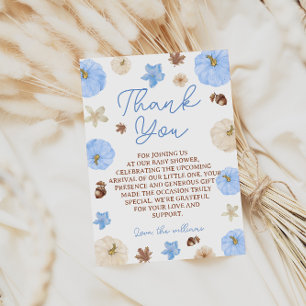 Remerciements Carte de remerciement pour Baby Shower automnal Bo
