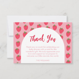 Remerciements Carte de remerciement pour Baby Shower aux fraises