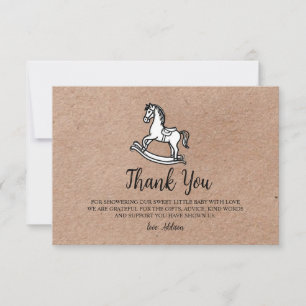 Remerciements Carte de remerciement pour baby shower avec cheval