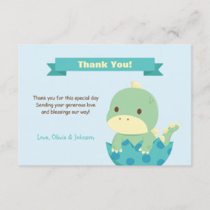 Remerciements Carte de remerciement pour Baby Shower avec un din
