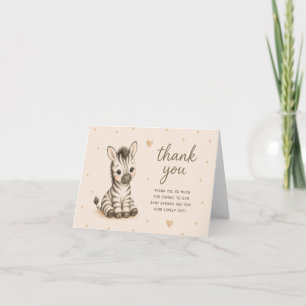 Remerciements Carte de remerciement pour Baby Shower Baby Zebra