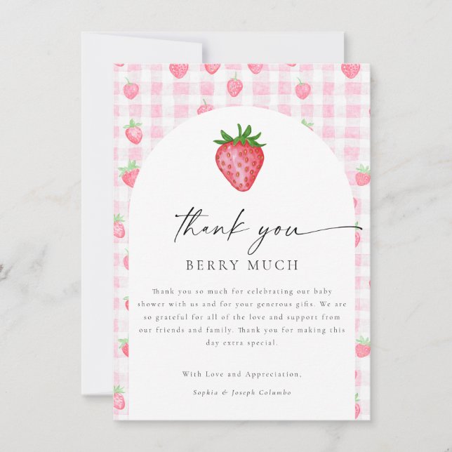 Remerciements Carte de remerciement pour Baby Shower Berry Sweet (Devant)