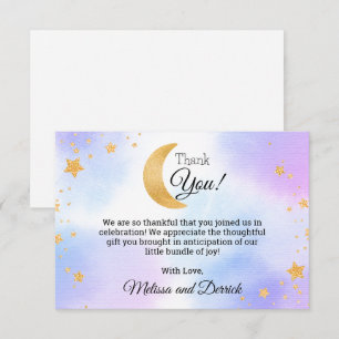 Remerciements Carte de remerciement pour Baby Shower Bleu Rose O