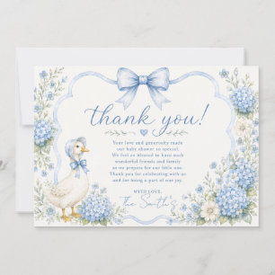 Remerciements Carte de remerciement pour Baby Shower Blue Goose