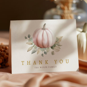 Remerciements Carte de remerciement pour Baby Shower Blush Pumpk