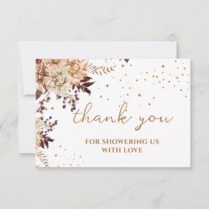 Remerciements Carte de remerciement pour baby shower bohème auto