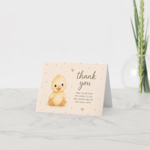 Remerciements Carte de remerciement pour Baby Shower Caneton Béb