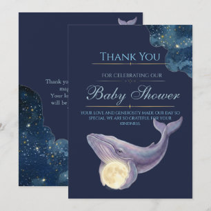 Remerciements Carte de remerciement pour Baby Shower Céleste Lun