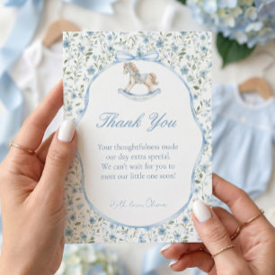 Remerciements Carte de remerciement pour Baby Shower Cheval à Ba