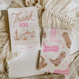 Remerciements Carte de remerciement pour Baby Shower Cowgirl