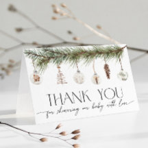Carte de remerciement pour Baby Shower Cozy Merry 