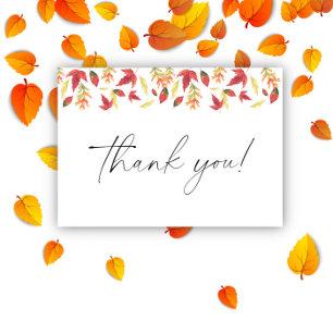 Remerciements Carte de remerciement pour baby shower d'automne a