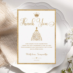 Remerciements Carte de remerciement pour Baby Shower de la Princ