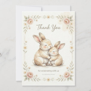 Remerciements Carte de remerciement pour Baby Shower de Lapin Mi